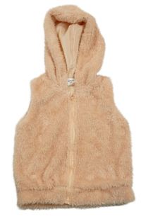 Růžová kožešinová podšitá vesta s kapucí Shein