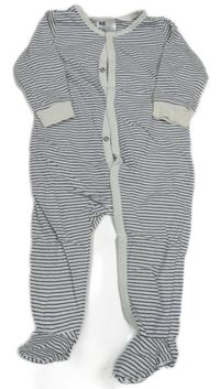 Bílo-tmavomodrý pruhovaný overal H&M