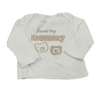 Bílé žebrované triko s medvědy Nutmeg