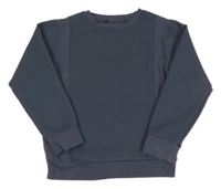 Tmavomodrá mikina s žebrováním a nápisem Matalan