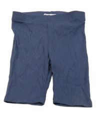 Tmavomodré žebrované elastické kraťasy Sinsay