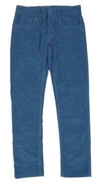 Modré manšesrové skinny kalhoty
