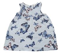 Světlemodré pruhované šaty s motýlky H&M