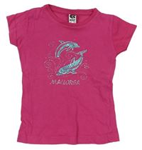 Růžové tričko s delfíny 