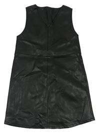 Černé koženkové šaty Tu