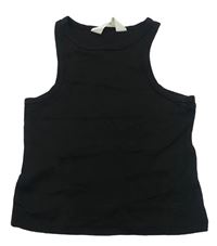 Černý žebrovaný crop top H&M