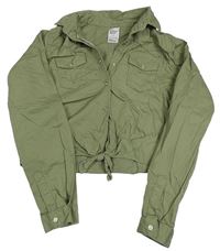 Khaki crop halenka s uzlem Denim Co.