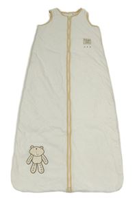 Bílý sametový zateplený spací pytel s medvědem Mothercare