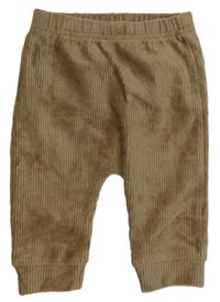 Hnědé žebrované sametové tepláky Nutmeg