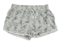 Šedé vzorované kraťasy s králíkem - Bugs Bunny 