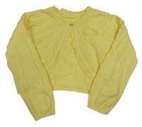 Žluté perforované propínací svetrové bolerko Nutmeg