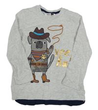 Šedé melírované triko s pejskem Pep&Co