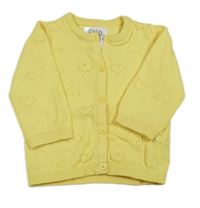 Žlutý perforovaný propínací svetr F&F