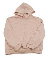 Světlerůžová mikina s nápisem a kapucí shein