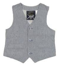 Modro-bílá pruhovaná společenská vesta 