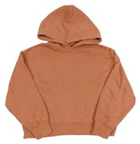 Starorůžová crop mikina s kapucí Zara