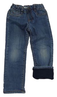 Modré zateplené skinny rifle Vertbaudet