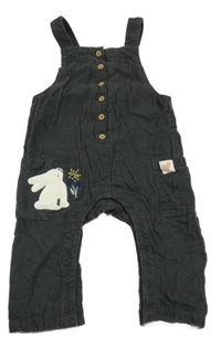 Tmavošedé laclové manšestráky s králíkem M&S