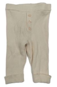 Pudrové žebrované pletené legíny orchestra