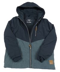 Tmavomodro-šedá zateplená softshellová bunda s kapucí Yigga