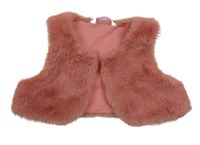 Růžová kožešinová podšitá vesta 