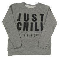 Šedá mikina s nápisem 