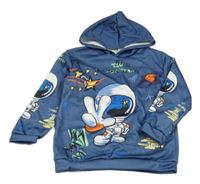 Modrá mikina s astronautem a kapucí shein