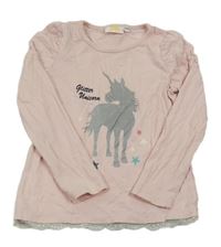 Světlerůžové triko s jednorožcem Kids