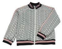 Bílo-černá vzorovaná propínací mikina - Christian Lacroix