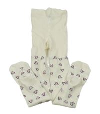 Smetanové punčocháče se srdíčky H&M