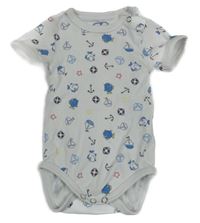 Bílé vzorované body s kotvami 