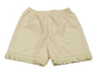 Smetanové žebrované kraťasy s třásněmi shein