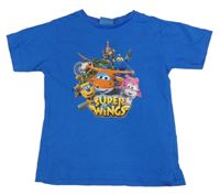 Modré tričko s potiskem 