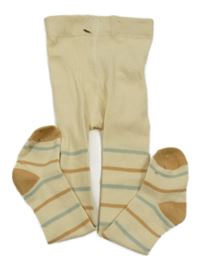 Smetanové pruhované punčocháče