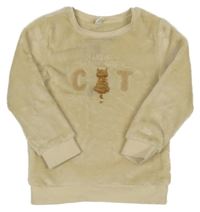 Světlebéžová chlupatá mikina s nápisem Topolino