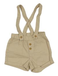 Světlebéžové plátěné kraťasy s kšandami H&M