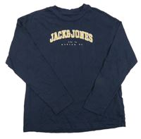 Tmavomodré triko s logem Jack & Jones