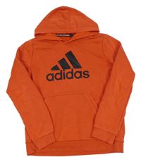 Červená mikina s logem a kapucí Adidas