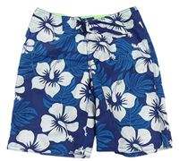 Modré květované plážové kraťasy H&M