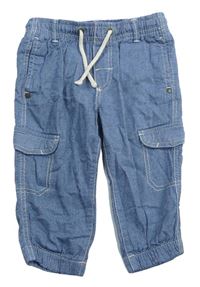 Modré cargo cuff kalhoty zn. H&M