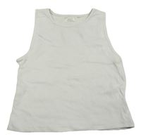 Bílý žebrovaný crop top Next