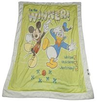 Bílo-zelená plyšová deka s Mickeym a Donaldem Disney