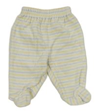 Bílo-modro-žluté pruhované sametové polodupky C&A