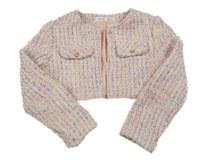 Růžovo-barevné kostkované třpytivé podšité bolerko Shein