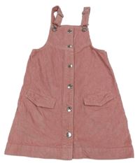 Růžové manšestrové laclové šaty Matalan