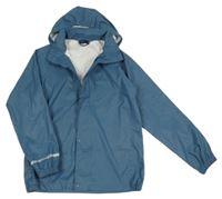 Šedomodrá voděodolná jarní bunda s kapucí Name it