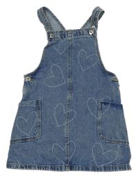 Modré riflové laclové šaty se srdíčky Primark