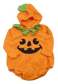 Kostým - Fleecové body s obličejem a kapucí - dýně 
