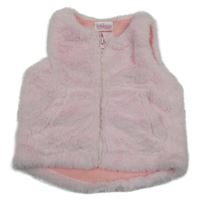 Světlerůžová kožešinová podšitá propínací vesta 