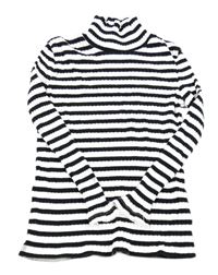 Černo-bílý pruhovaný žebrovaný rolák C&A